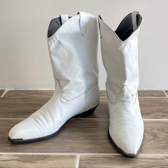 Durango Shoes - Durango Leather Western White Boots Sz 10 M